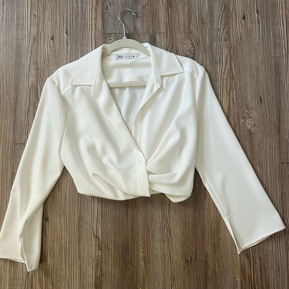 Zara long sleeve crop top